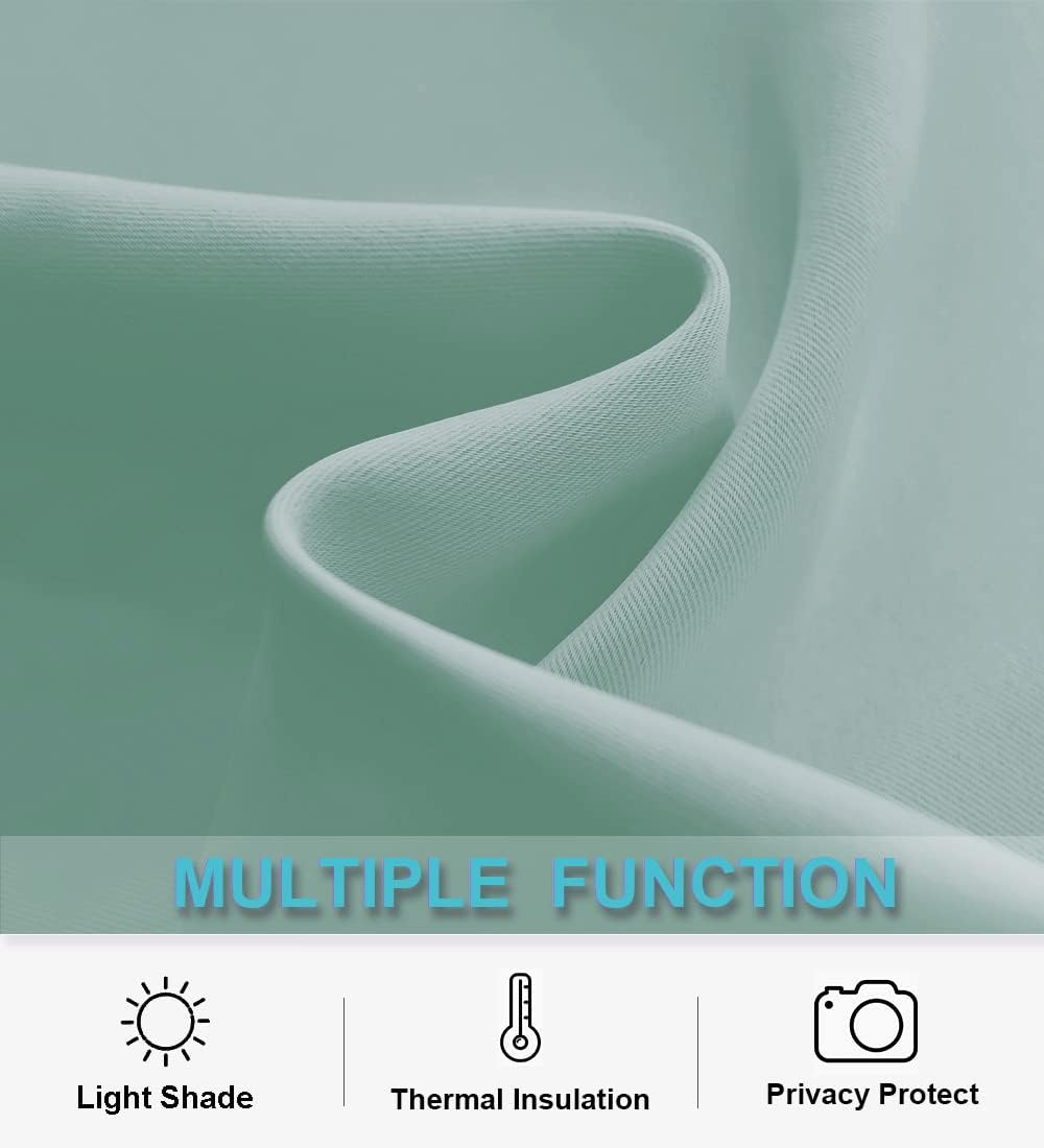 RYB HOME Small Window Curtains Blackout, Privacy Thermal Insulating Drapes for Bedroom Bathroom Basement Cafe Classroom Window Decor, W 34 x L 45 inches, Aqua, 2 Panels