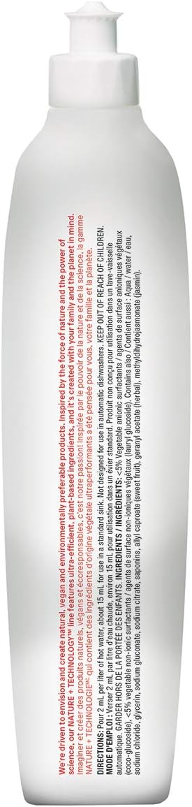 ATTITUDE Dish Soap, EWG Verified, Plant-Based & Vegan Dishwashing Liquid, Naturally Derived, Pink Grapefruit Scent, 23.7 Fl Oz