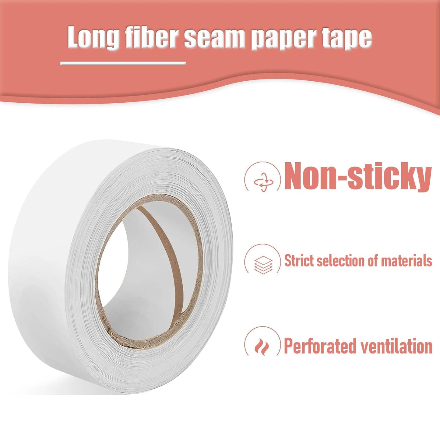 Drywall Paper Tape, 2” x 400 ft Ultra-Thin Fiber Paper Drywall Joint Tape for Seam Patch for Wall Sheetrock Ceiling Crack, White