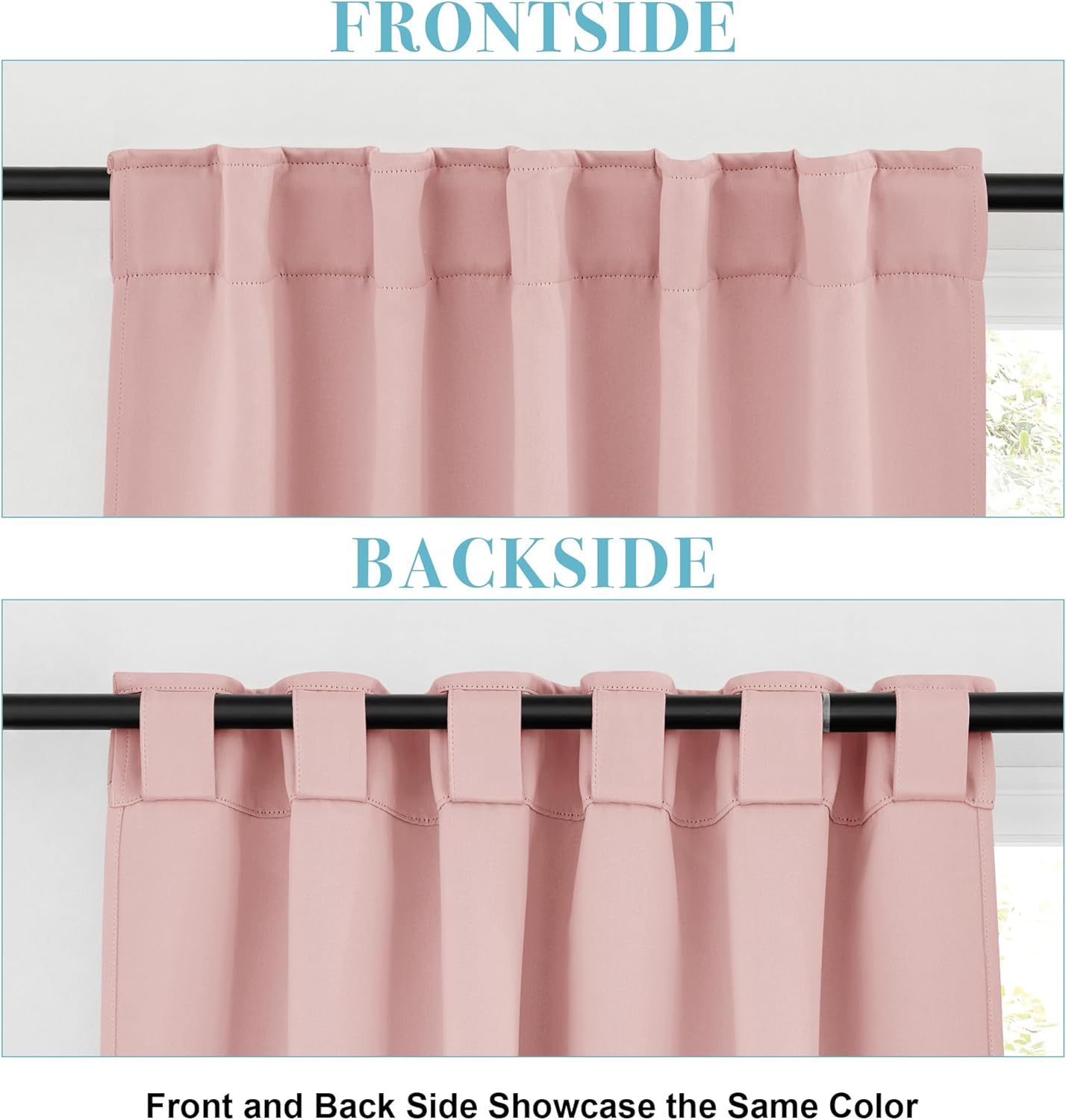 RYB HOME Pink Blackout Curtains for Girls Bedroom - Thermal Insulated Curtains and Drapes Privacy Shades for Living Room Farmhouse Closet, W42 x L72 inch, 2 Panels