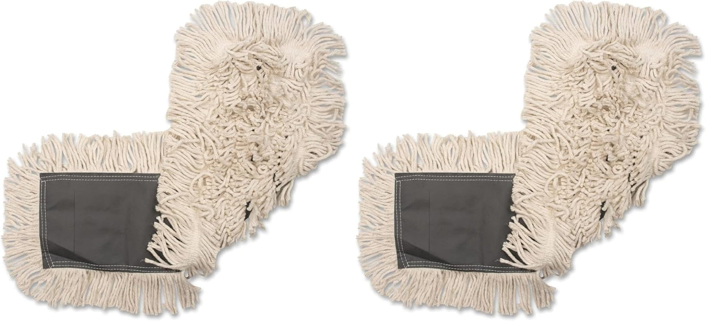 Genuine Joe - 00365EA Disposable Cotton Dust Mop Refill, 5" W x 36" L, Natural (Pack of 2)