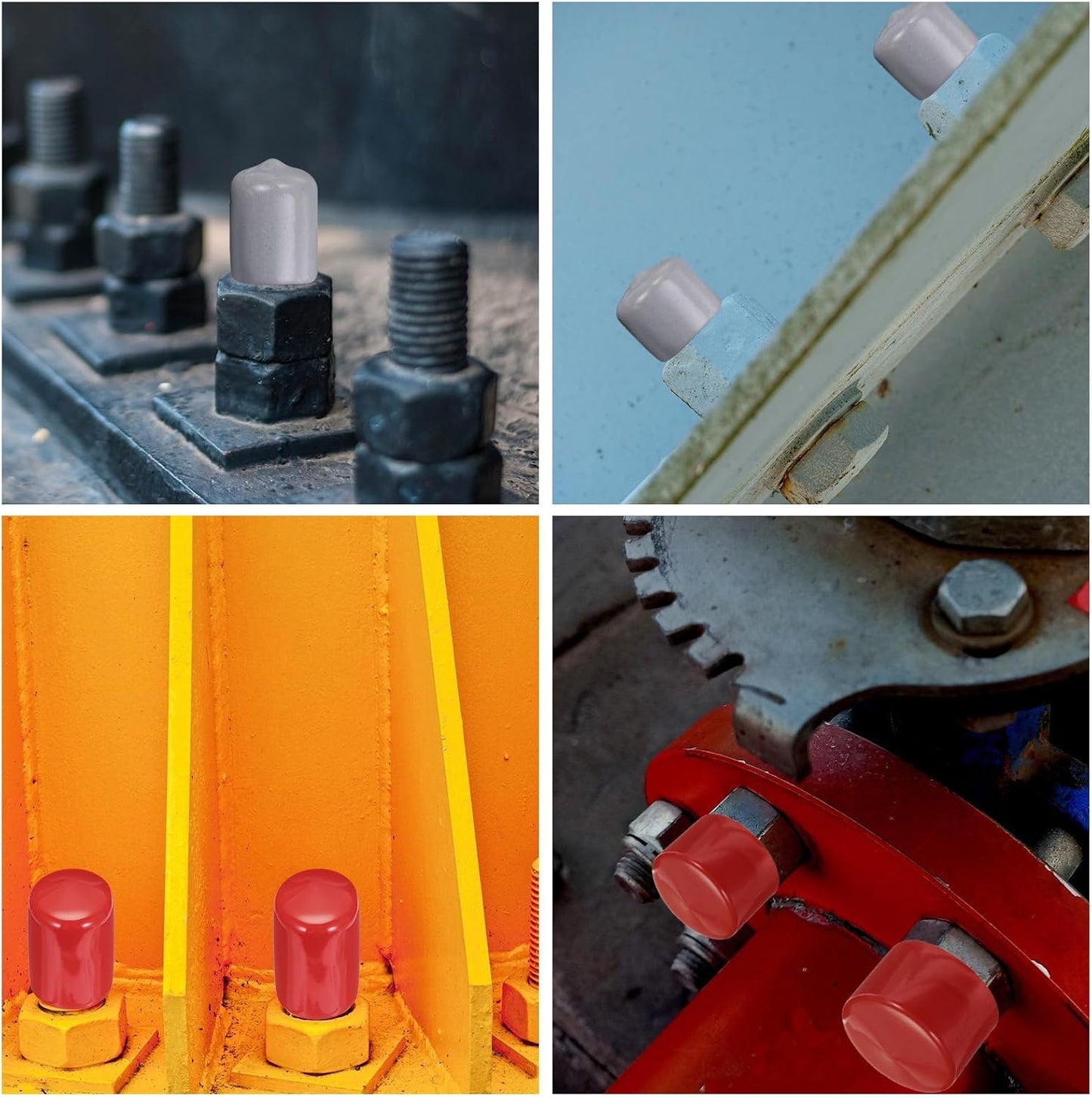 uxcell 20pcs Rubber End Caps Protective Caps 2.5mm ID Vinyl PVC Round Tube Bolt Cap Cover Screw Thread Protectors, Light Grey