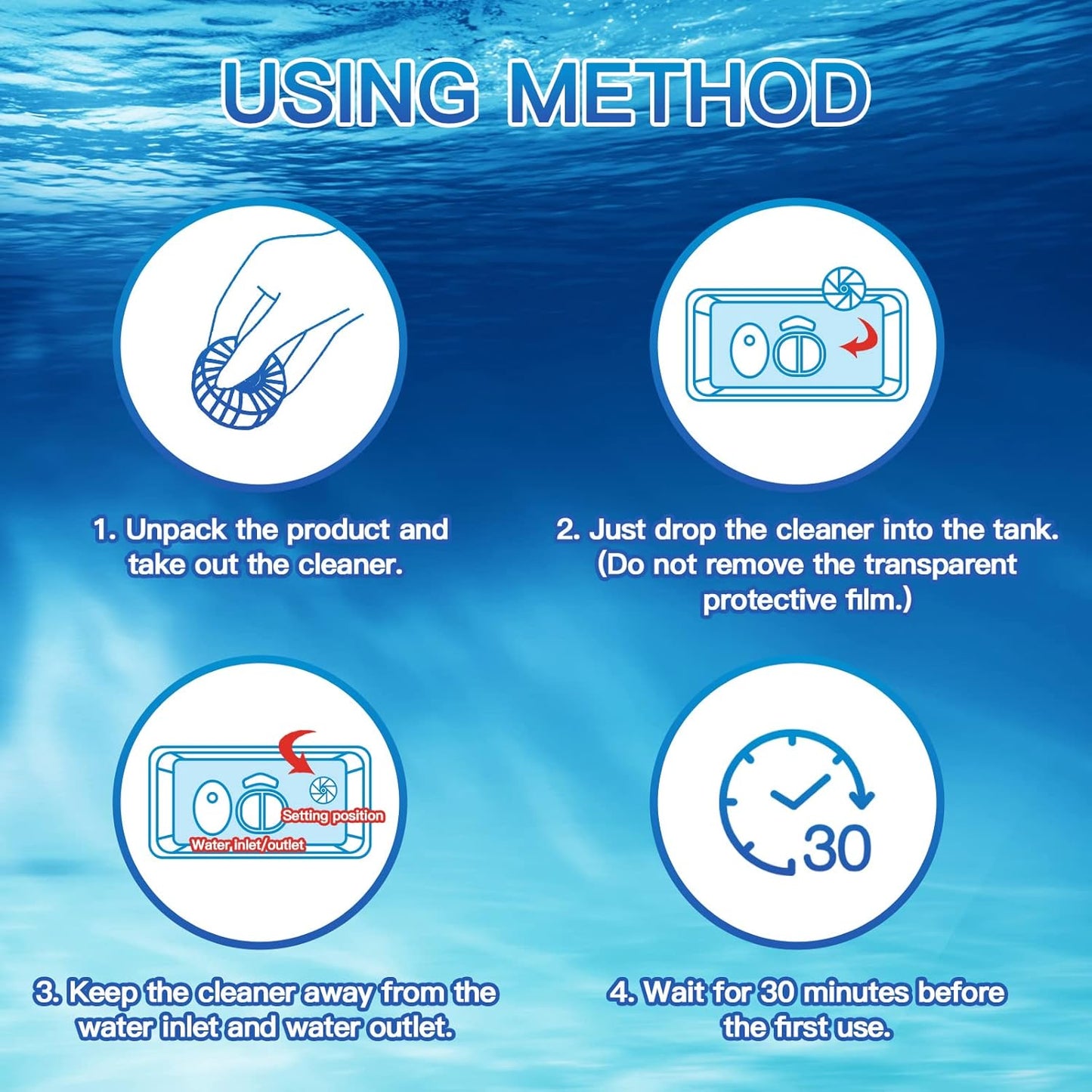 Vacplus Toilet Bowl Cleaners - 20 Pack Long-Lasting Toilet Cleaner Tablets, Prevent Stains & Deodorize, Blue