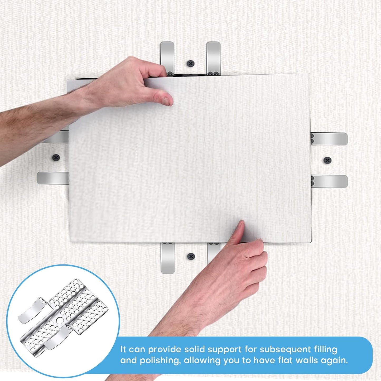 Drywall Repair Clips, 20 Pack Stainless Steel Wall Patch Kit with 40 Screws for 1/2 Inch Sheetrock, Professional Drywall Hole Repair Solution for DIY Home Repair