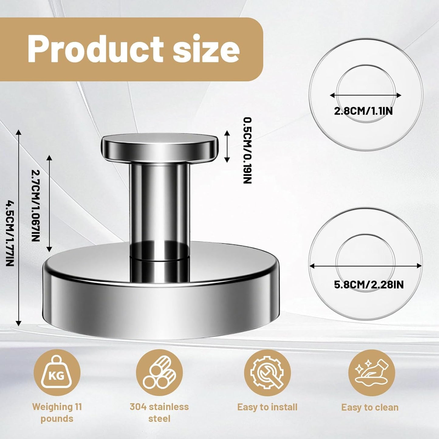 4 Pcs Suction Cup Hooks for Shower,Removable Hooks,Towel Hook,Suction Hook for Bathroom, Bedroom, Glass Window (Bright Silver)