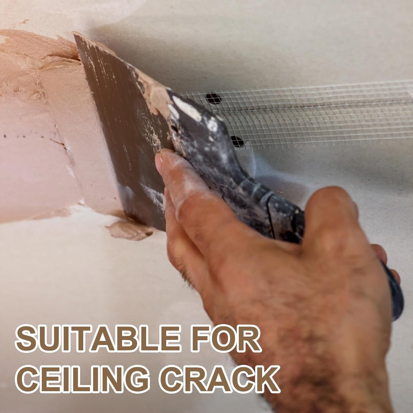 PATIKIL Drywall Repair Mesh Tape, 4 inch x 164 ft Fiberglass Repair Patch Self-Adhesive Dry Wall Joint Tape 12 Mesh Wall Hole Crack and Seam Patch, White