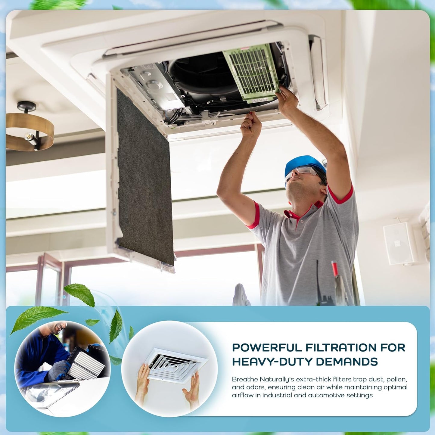 Breathe Naturally "R" Replacement Filters Compatible with Honeywell Air Purifier HPA300 or HRF-R3 Series - Activated Carbon Prefilter - Made in USA - 14"x17.2"x0.2" (Pack of 6 Carbon Prefilters)