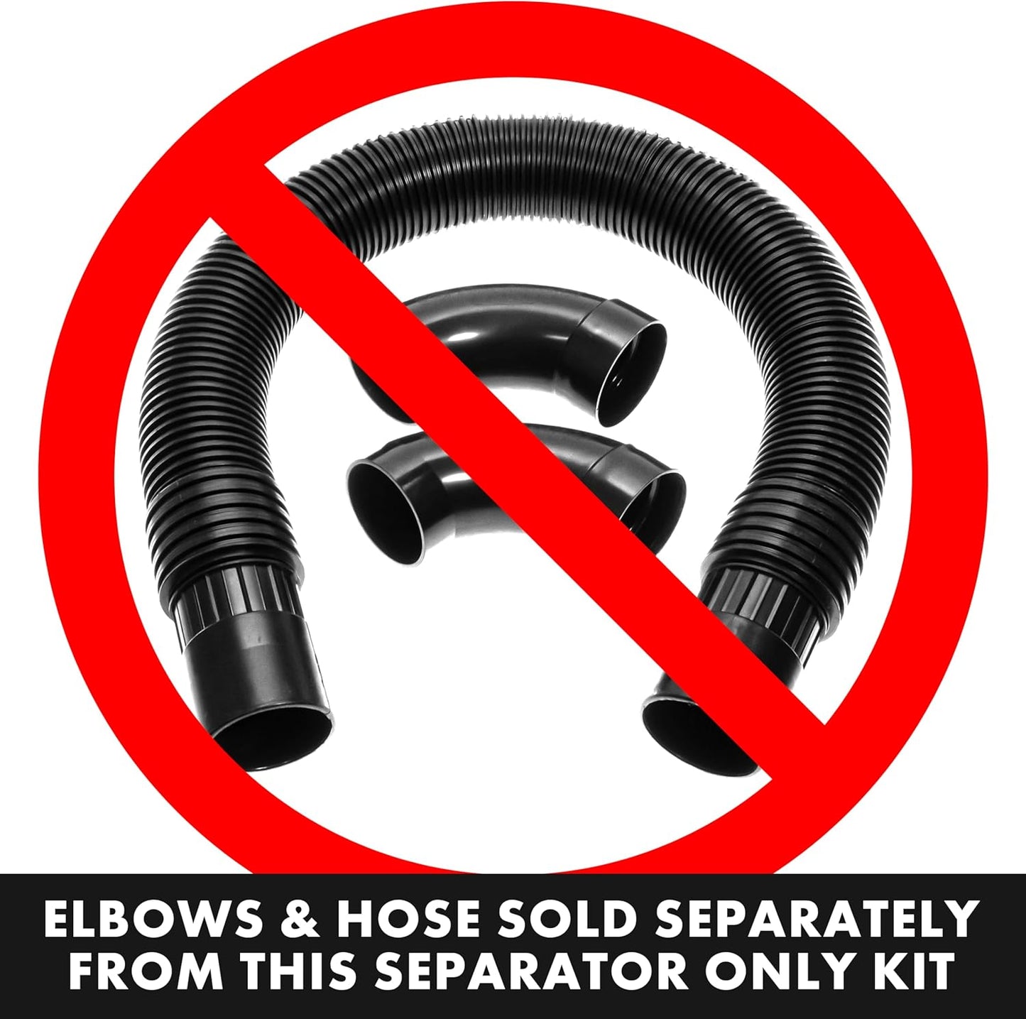 The Dustopper PRO, Separator Only (elbows & hose sold separately). Up to 99.9% efficient, low-profile dust separator connect to existing 2-1/2" nominal (2-1/4" actual) hoses & fittings