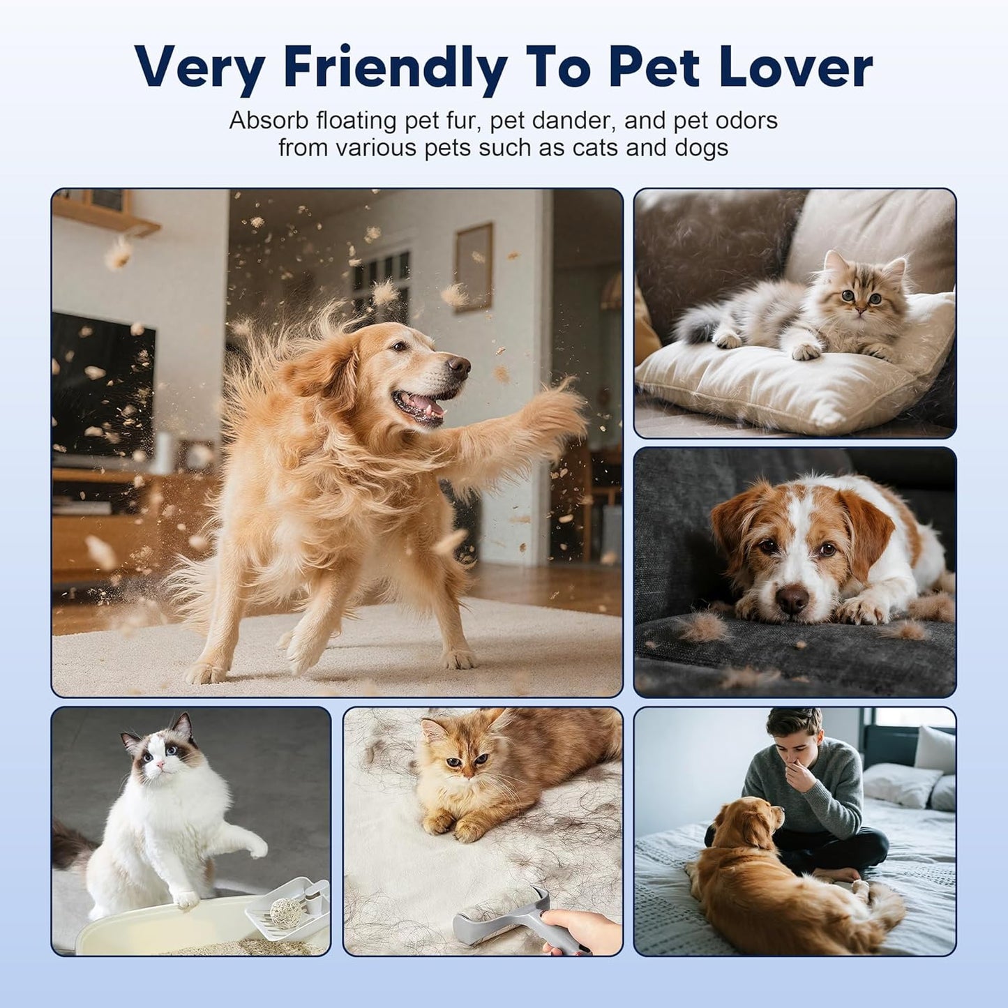 MK01 & MK06 True HEPA Filter Replacement Compatible with Aroeve MK01, MK06, ToLife TZ-K1 and Kloudi DH-JH01 Air Purifier, Pet Dander Version, Green, 3 Pack