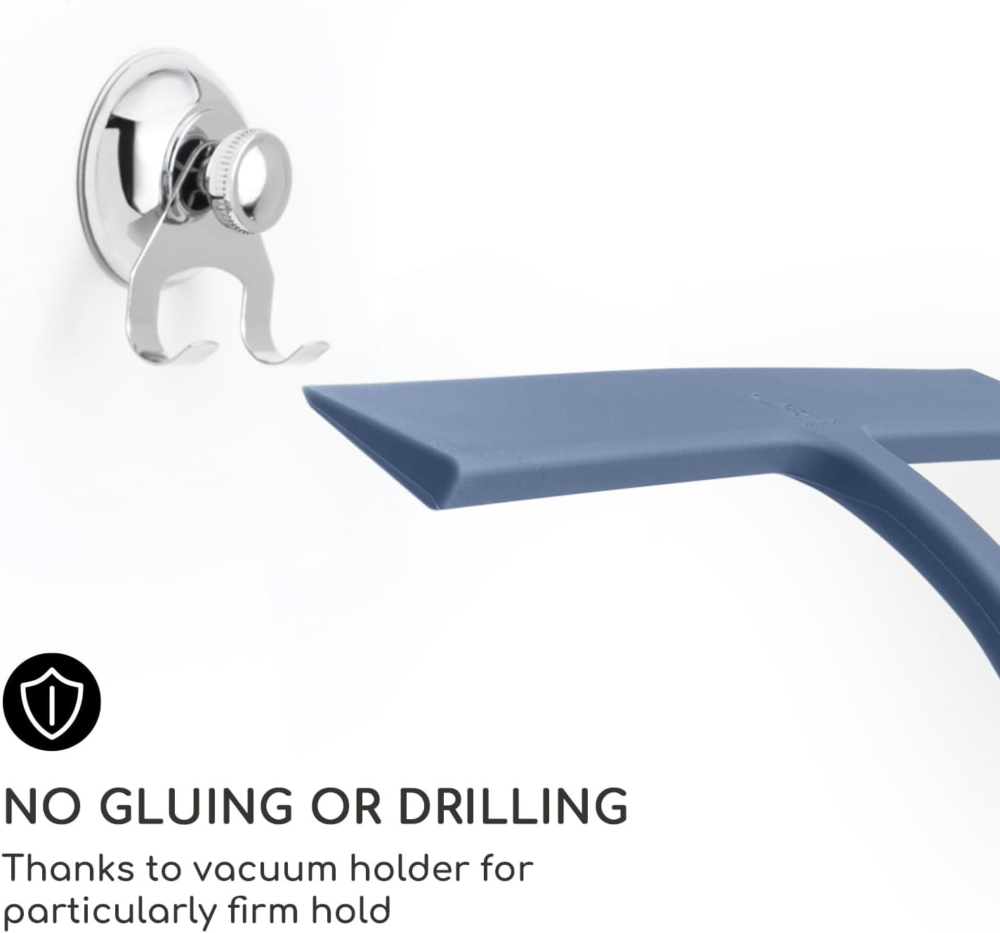 GÜTEWERK Shower Squeegee for Glass Doors, Silicone Window Squeegee, Bathroom and Glass Cleaning - Blue - 11 Inch