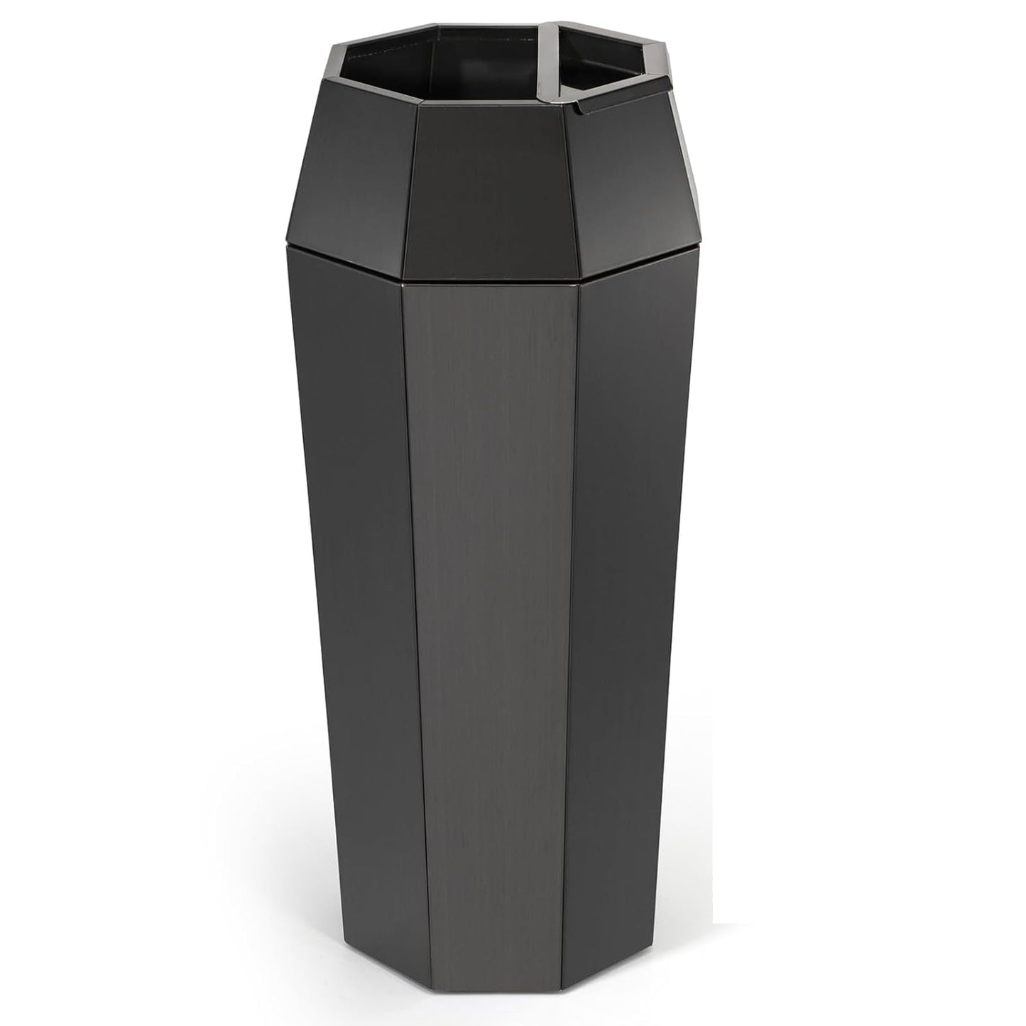 Dyna-Living Commercial Heavy-Duty Trash Cans Outdoor Garbage Can with Lid Large Trash Cans with Inside Cabinet for Patio, Black Stainless Steel Garbage Can Commercial Indoor Trash Bin for Lobby