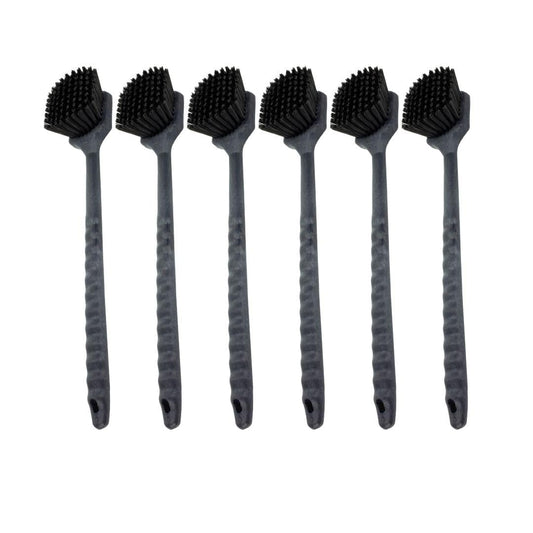 SPARTA 40501EC03 Plastic Large Scrub Brush, Kitchen Brush, Utility Brush With Long Handle For Cleaning, 20 Inches, Black, (Pack of 6)