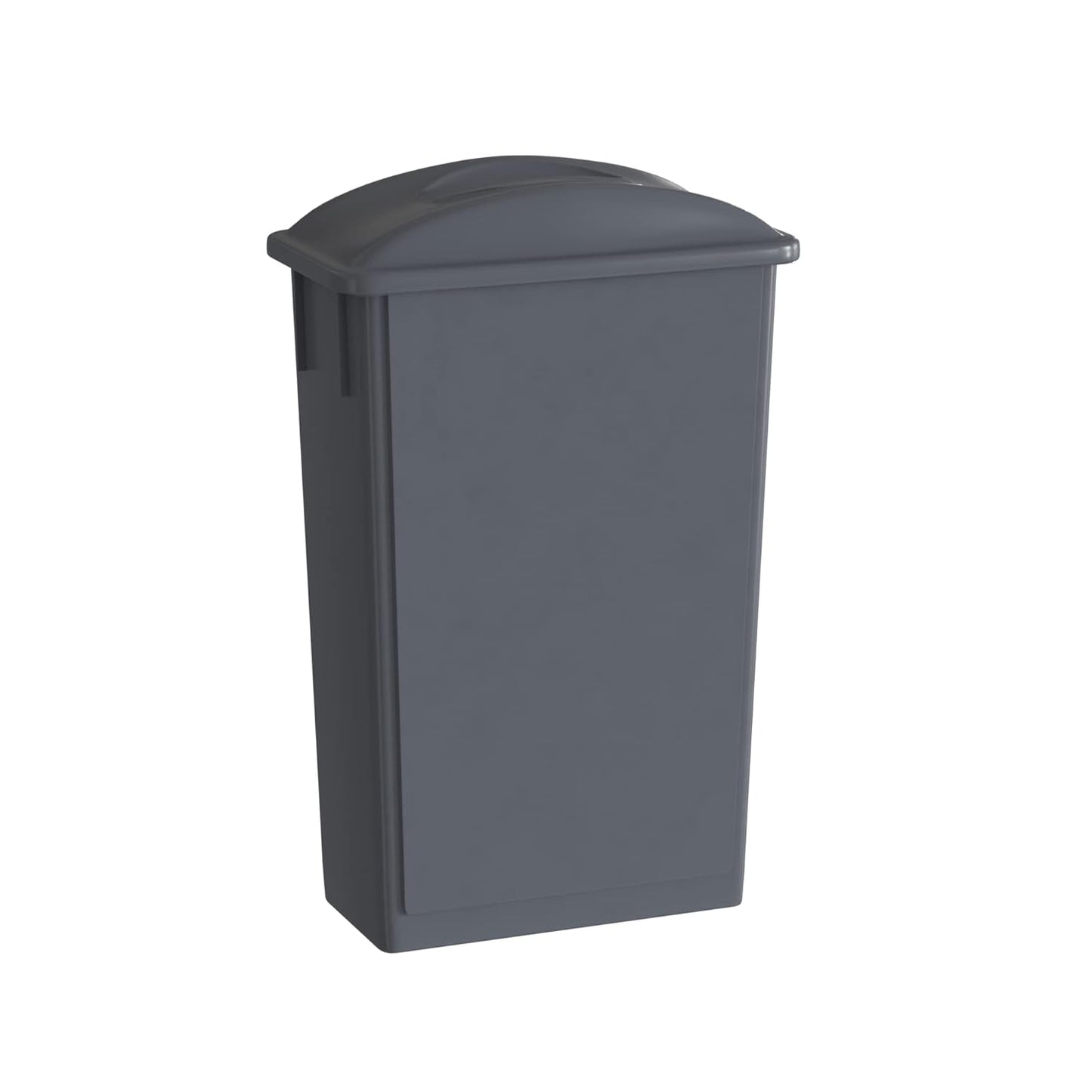 23 Gallon Gray Slim Jim Trash Can with Flat Lid with Handle