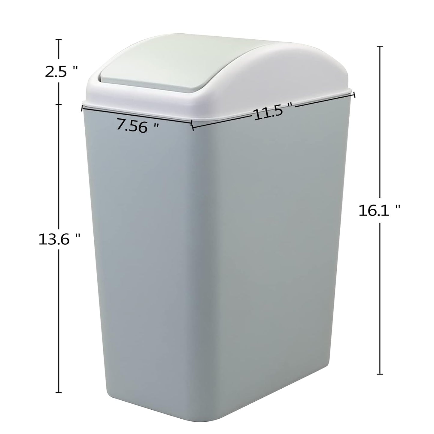 1 Pack Plastic Waste Can, Garbage Can with Swing Lid, 4.5 Gallon Kitchen Trash Can (Blue)