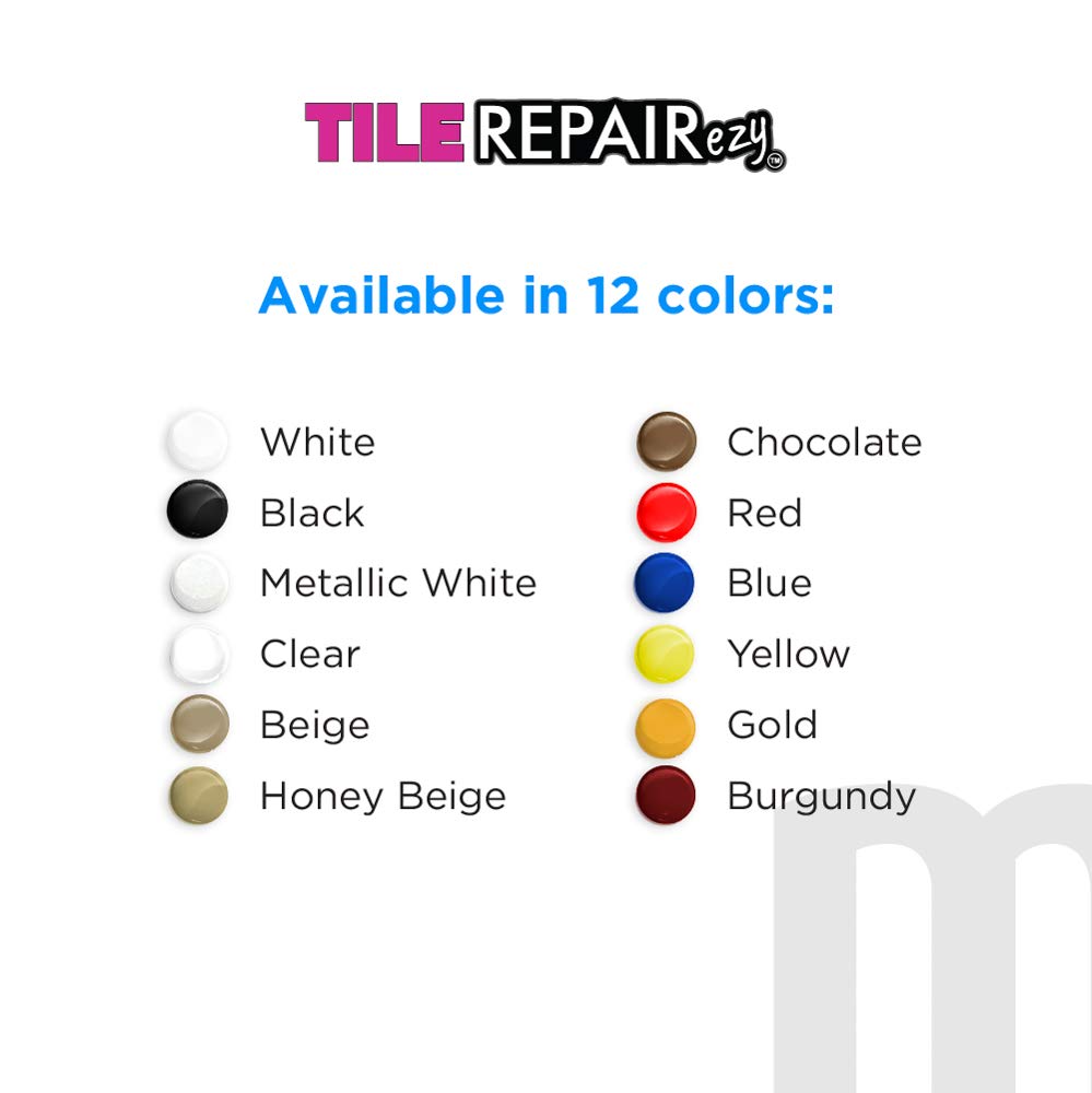 MagicEzy Tile RepairEzy (White) - Ceramic Tile Repair Filler to Fix Tile Chips and Cracks - Super Strong Adhesion - Ceramic, Porcelain, Acrylic, Fiberglass, Enamel