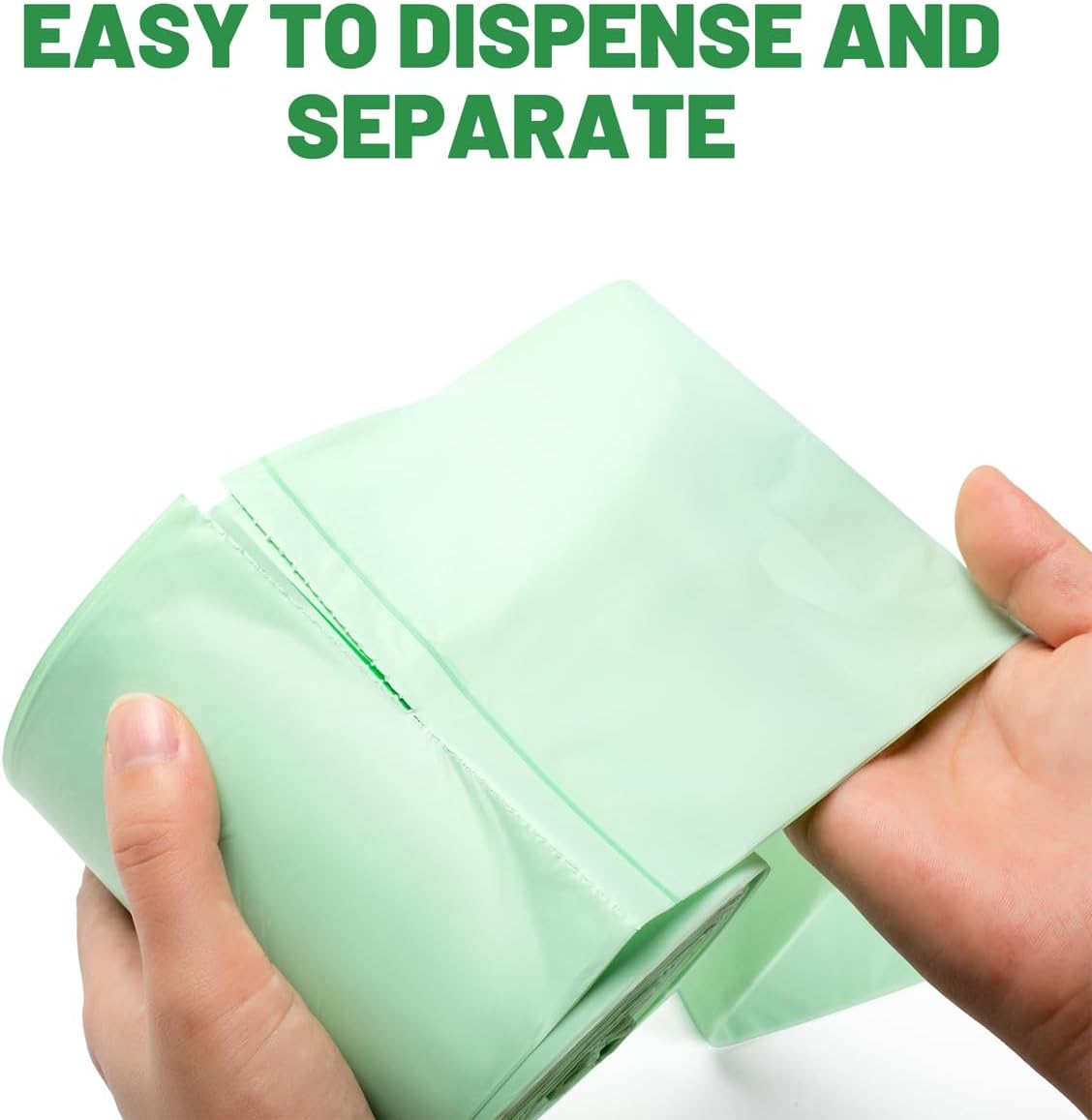 1-2 Gallon Flap Tie Compostable Trash Bags, 300 Count Small Compost Bags, Biodegradable Kitchen Garbage Bags, Food Scrap Waste Bags for Countertop Bin, ASTM D6400, US BPI Certified