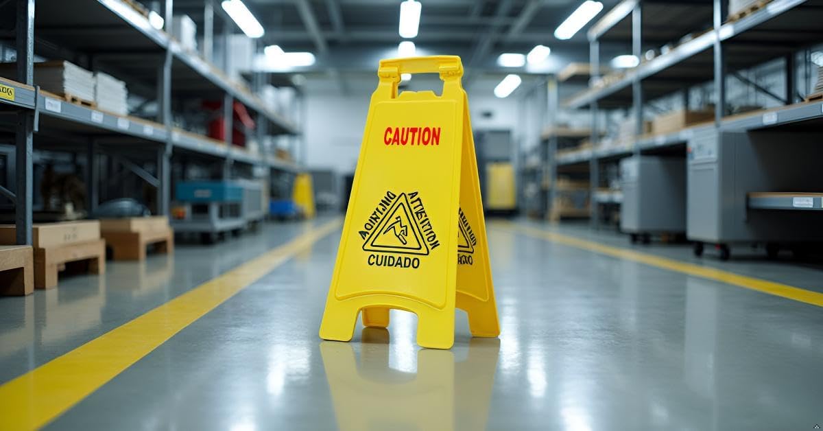 Wet Floor Sign, Slippery When Wet A-Frame Caution Sign, Bright Yellow