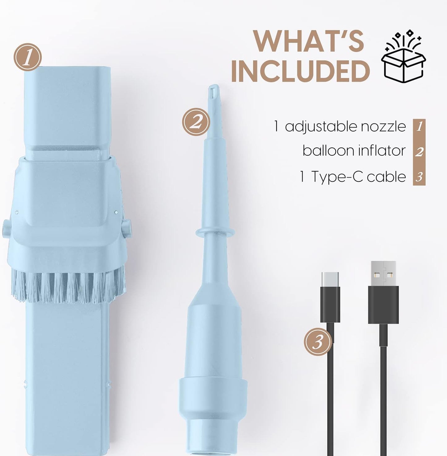 STARUMENT Portable Hand Vacuum Cleaner Handheld Cordless Cleaner for Dust, Pet Hair Dirt Home, Car Interior Lightweight, Easy to Use, Compact Design Battery Rechargeable with USB-C Cable (Blue)