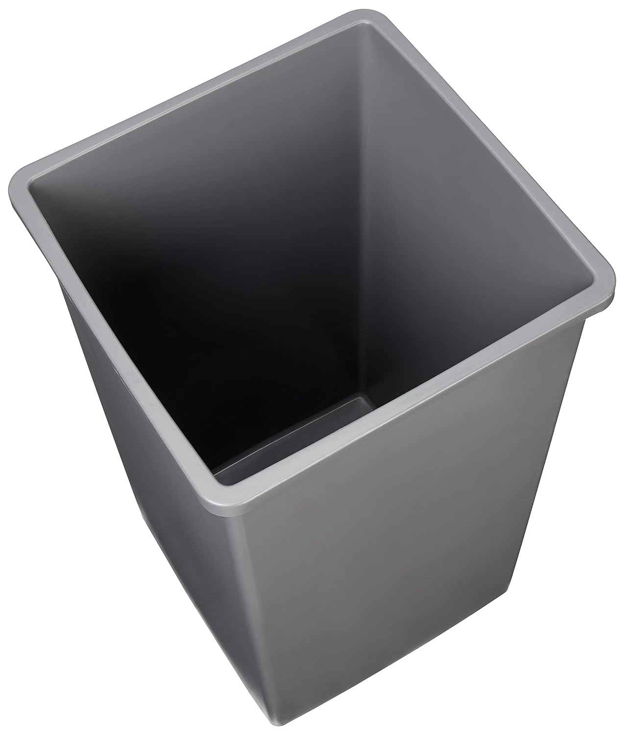 Amazon Basics Square Waste Container Open Top Wastebasket, Plastic Bins, 25 gallons, Grey, (Pack of 2)
