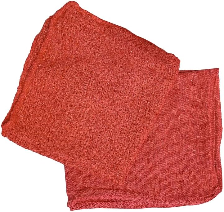 Shop Towels (Red, 2000-Pack) - Bulk Cleaning Towel in a Bag, Mechanic Cotton Wipes for Car Maintenance, Auto Mechanics & Garage, Wipe Grease & Oil, Machine Wash & Reusable