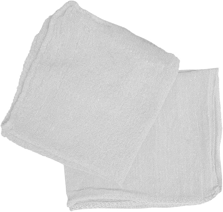 Shop Towels (White, 2000-Pack) - Bulk Cleaning Towel in a Bag, Mechanic Cotton Wipes for Car Maintenance, Auto Mechanics & Garage, Wipe Grease & Oil, Machine Wash & Reusable