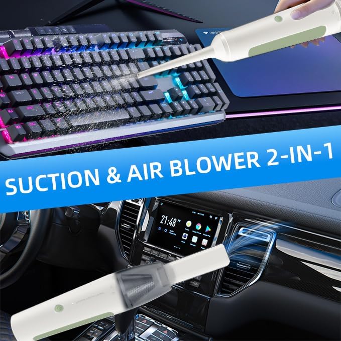 PATO Handheld Vacuum, 13000PA Portable Cordless Car Vacuum Cleaner, Suction and Blow 2-in-1 Dust Removal Vacuum Cleaner for Car, Home, Office, Pet.