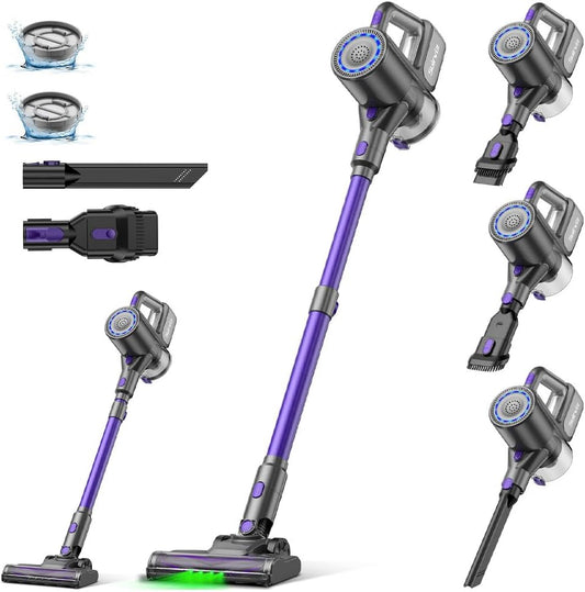 Cordless Vacuum Cleaner, 40KPA/35Mins, Green LED Light, Lightweight Stick Vacuum Self-Standing, Vacuum Cleaners for Home Handheld Vacuum for Pet Hair, Carpet, and Hard Floors, U8