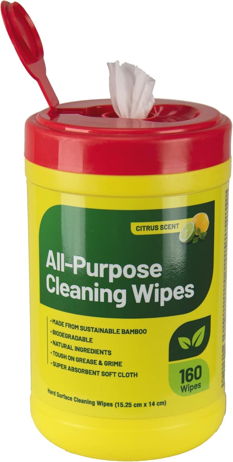 RTS Companies Inc All-Purpose Cleaning Wipes, Citrus Scent, Biodegradable, Multi-Surface, 160 Wipes (3 Pack)