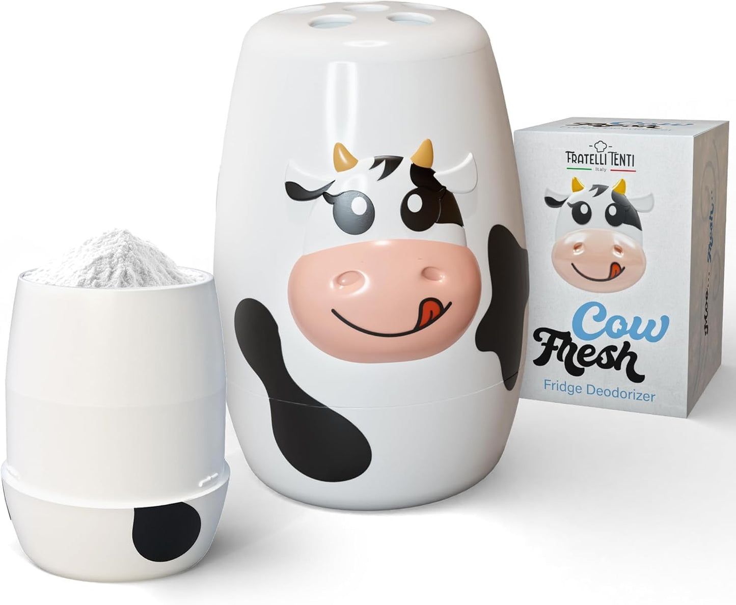 Cow Fridge Baking Soda Deodorizer – Fun Baking Soda Container | Baking Soda for Fridge and Freezer Odor Eliminator - BPA-Free Baking Soda Fridge Deodorizer