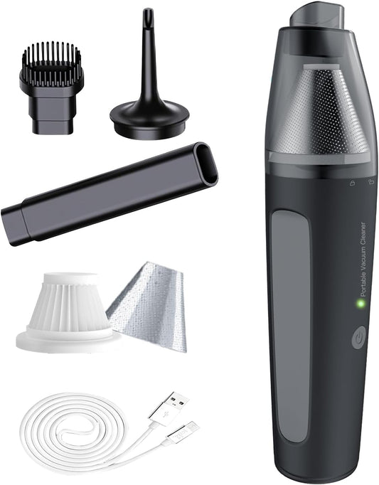 PATO Handheld Vacuum, 13000PA Portable Cordless Car Vacuum Cleaner, Suction and Blow 2-in-1 Dust Removal Vacuum Cleaner for Car, Home, Office, Pet. Black