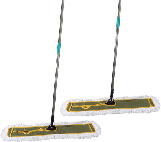 OFO 36inch Industrial Commercial Dust Mop 2 Sets //Heavy Duty Dust Mop // 63inch Length Stainless Steel Handle //Easily Clean Large Area Factory,Shopping Mall,Garage