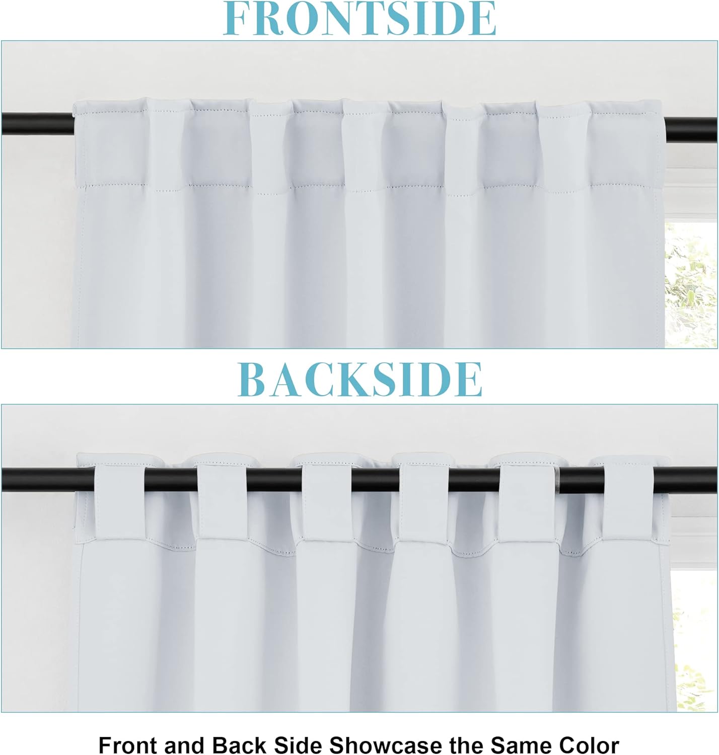 RYB HOME Bathroom Curtains Blackout - Thermal Insulating Privacy Small Window Curtains Short for Bedroom Basement Kitchen Kids Nursery Cabinet, Wide 42 x Long 30 inches, 2 Panels, Grayish White