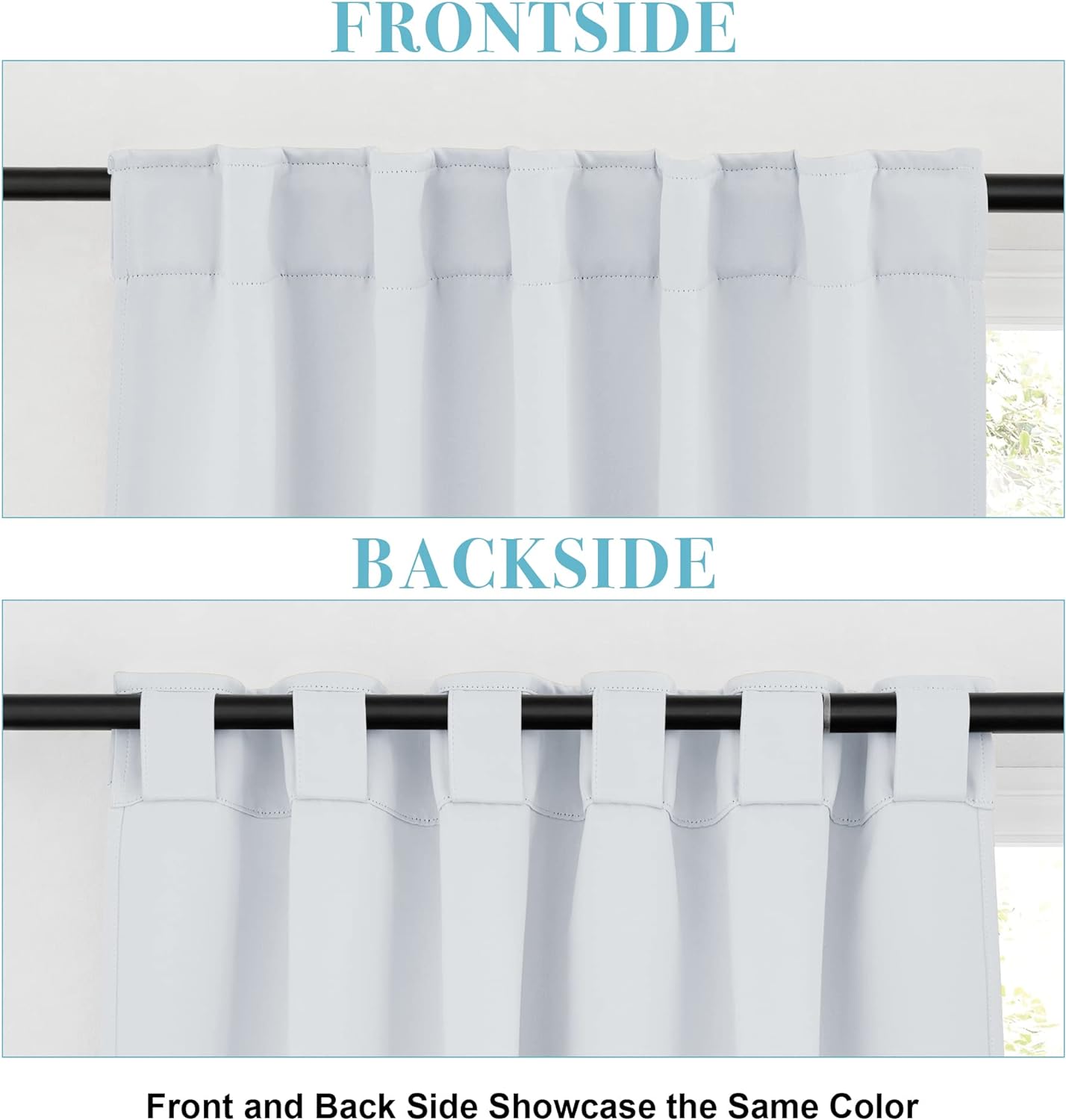 RYB HOME Small Window Curtains - Blackout Insualting Privacy Curtains for Kids Bedroom Kitchen Bathroom Basement Cafe Cabinet Tiers Drapes, 34 Width x 24 Length, 2 Panels, Grayish White