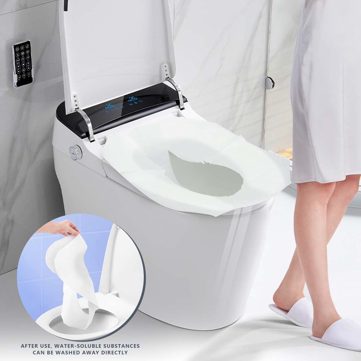 1 Pack (250 Pieces) Disposable Toilet Seat Covers Flushable Paper Toilet Seat Cover for Bathroom, Hotels, Travel, Kids or Adults