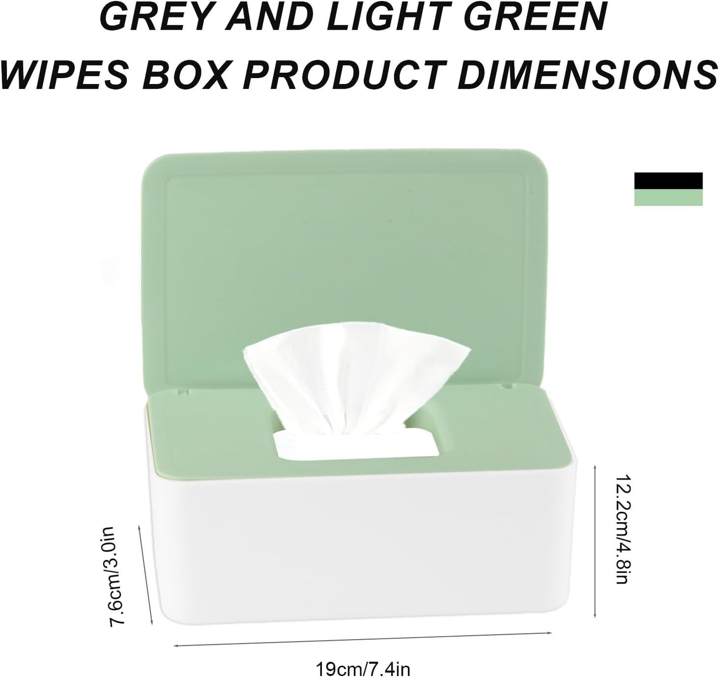 1 Pcs Diaper Wipes Dispenser, Refillable Wipe Container, Wipe Container with Sealing Design Lid, Keep Wipes Fresh,Wet Wipes Cases (Green)
