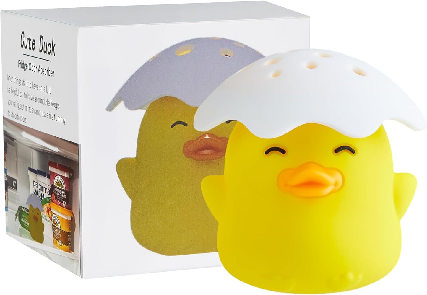Duck Refrigerator Baking Soda Deodorizer Holder, Refrigerator Odor Absorber, Can Absorb Odor, Food Grade (Yellow)