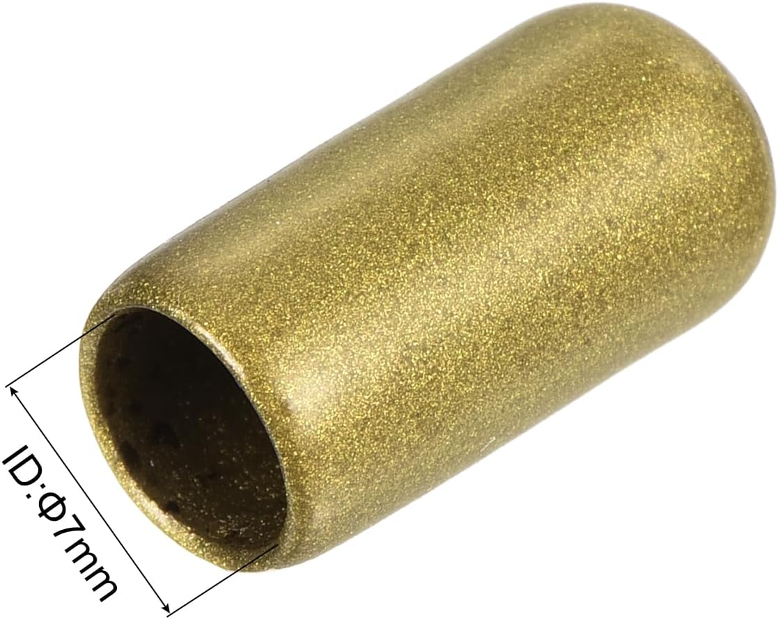 uxcell 20pcs Rubber End Caps 7mm ID Vinyl Round Tube Bolt Cap Cover Thread Protectors Gold