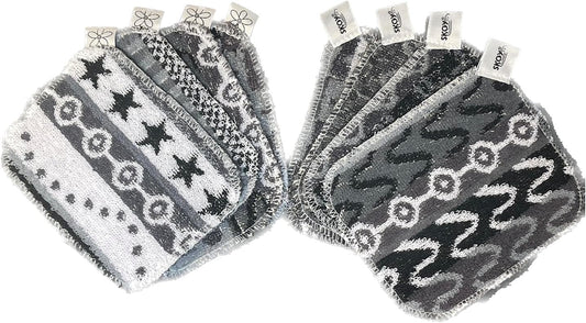 Skoy Scrub, 8-Pack Reusable, Non-Scratching Dish Scrubber for Kitchen and Household Cleaning, Planet-Friendly, Dishwasher Safe Soft Scrub, Monochromatic Colors