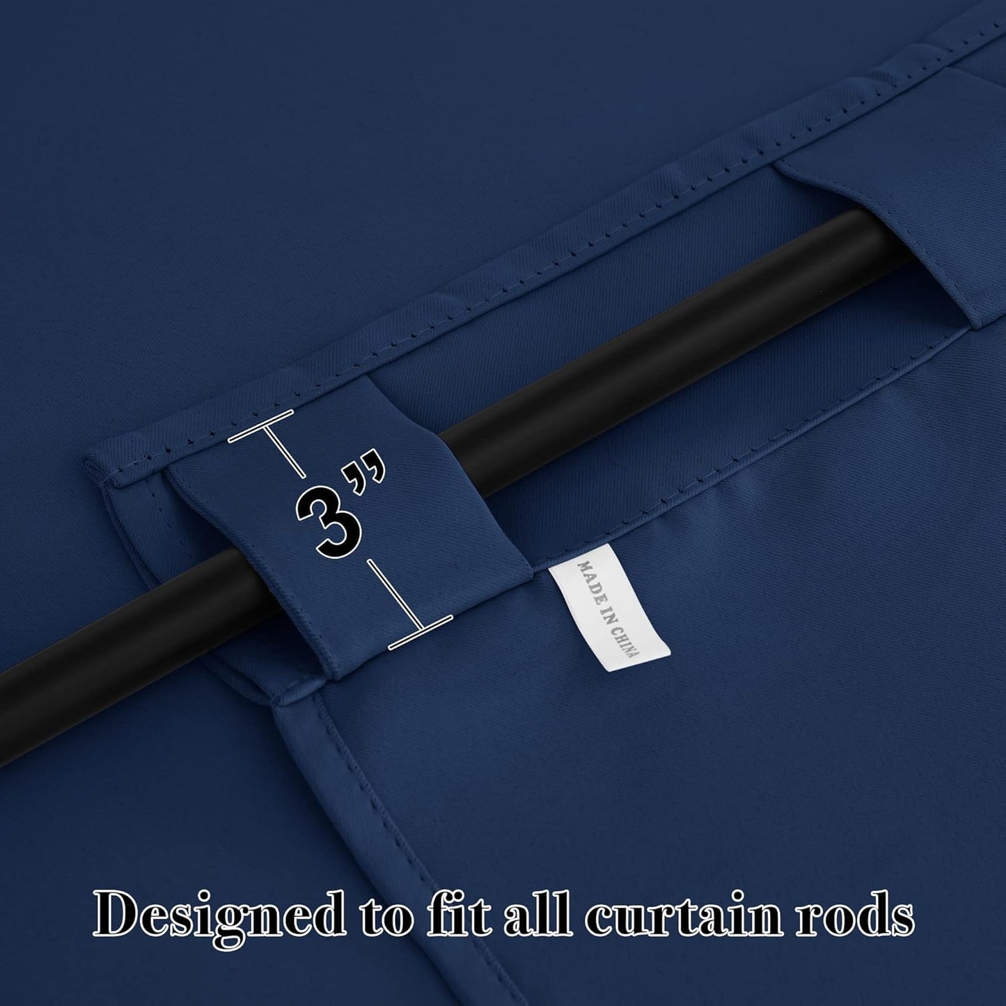 RYB HOME Blackout Curtains for Living Room, Back Tab & Rod Pocket Top Insulating Window Decor for Bedroom Dining Sliding Glass Door Home Office, W 62 x L 84, Navy, 2 Panels