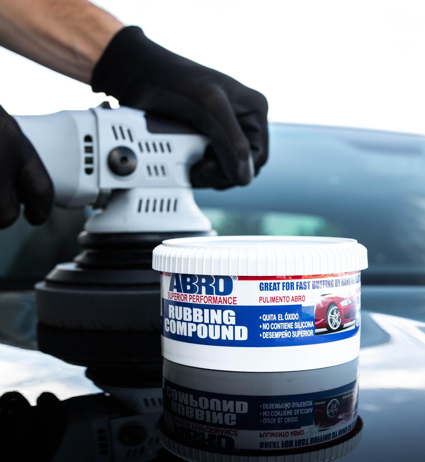 ABRO Superior Performance Automotive Rubbing Compound for Oxidized Finishes, Buff, Shine, Smooth, & Clean, Scratch Remover for Vehicles, Boats, & Bikes - 10 oz.