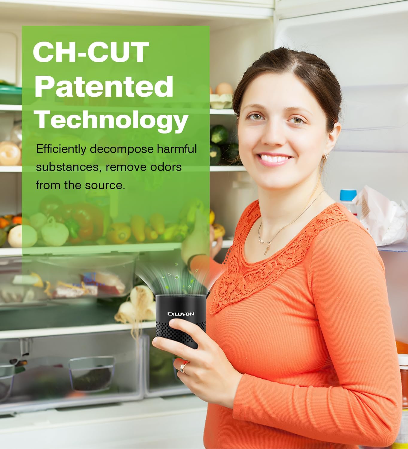 Refrigerator Deodorizer, Fridge Odor Eliminator Lasts for 10 Years, Household Essentials Travel Size Air Purifiers, More Effective Than Baking Soda and Bamboo Charcoal Air Purifying Bag, Black