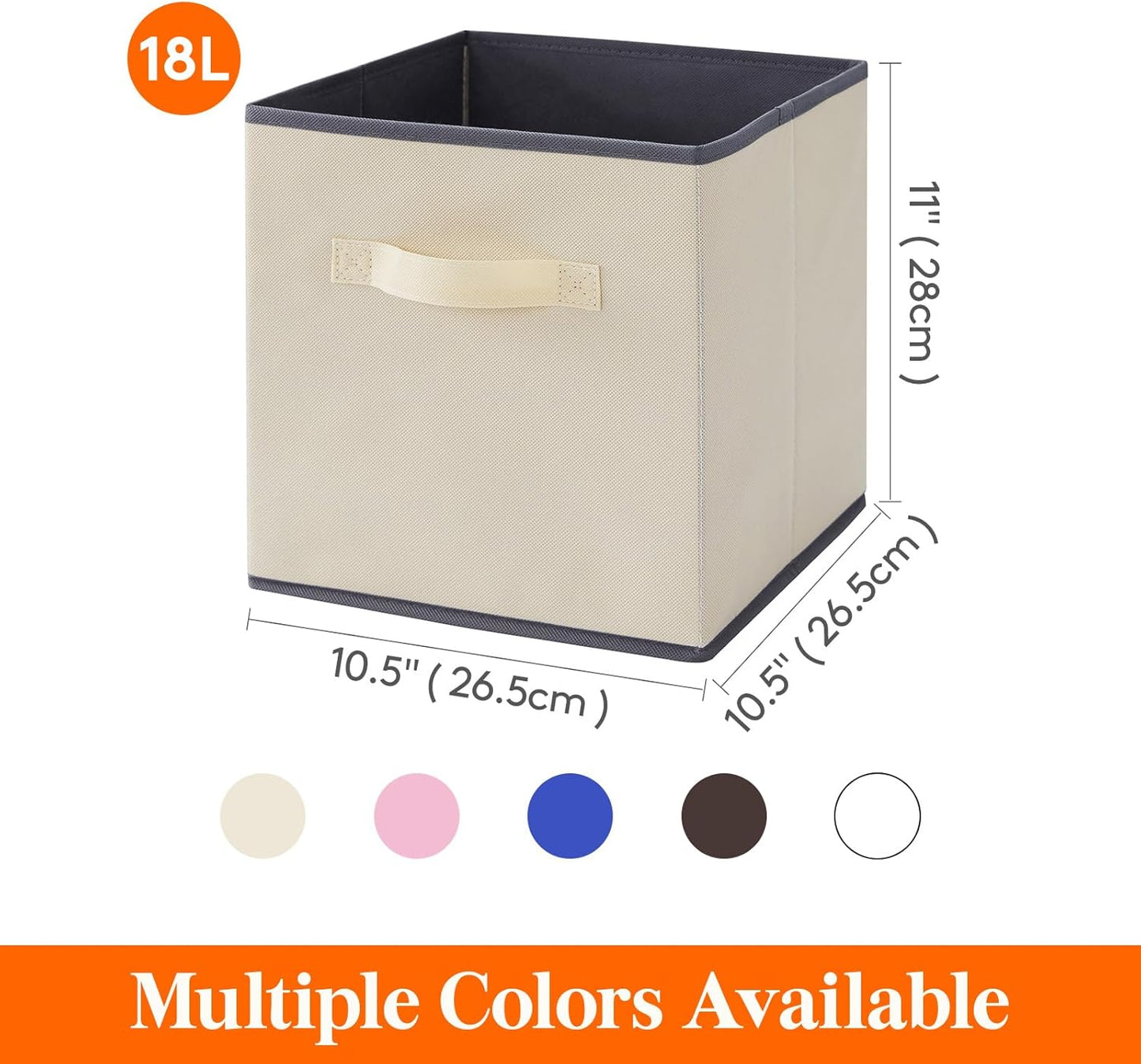 Lifewit 12 Packs Storage Cubes, 11 Inch Cube Storage Bins, Foldable Decorative Fabric Storage Baskets for Organizing Home Organizers with Handles for Shelves, Closet,Beige