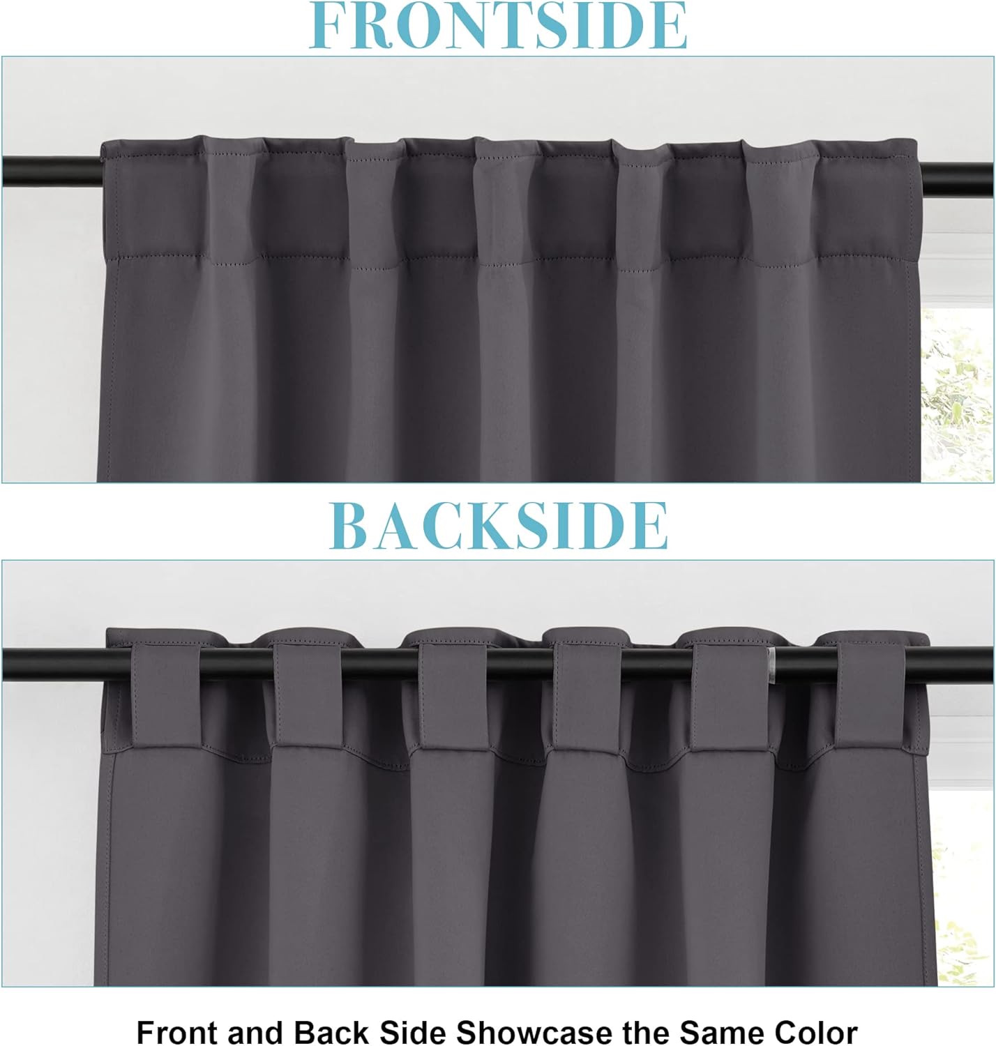 RYB HOME Small Window Curtains - Blackout Insualting Privacy Curtains for Kids Bedroom Kitchen Bathroom Basement Cafe Cabinet Tiers Drapes, 34 Width x 30 Length, 2 Panels, Grey