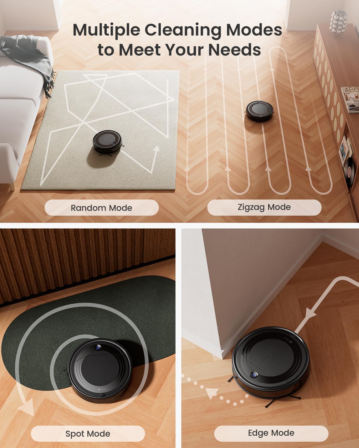 Lefant M310 Robot Vacuum Cleaner, 4500Pa Powerful Suction, PreciSense Obstacle Avoidance, Mini, Quite, 160 Mins Self-Charging Robotic Vacuums, App/Voice/Remote, Ideal for Pet Hair Hard Floors, Black