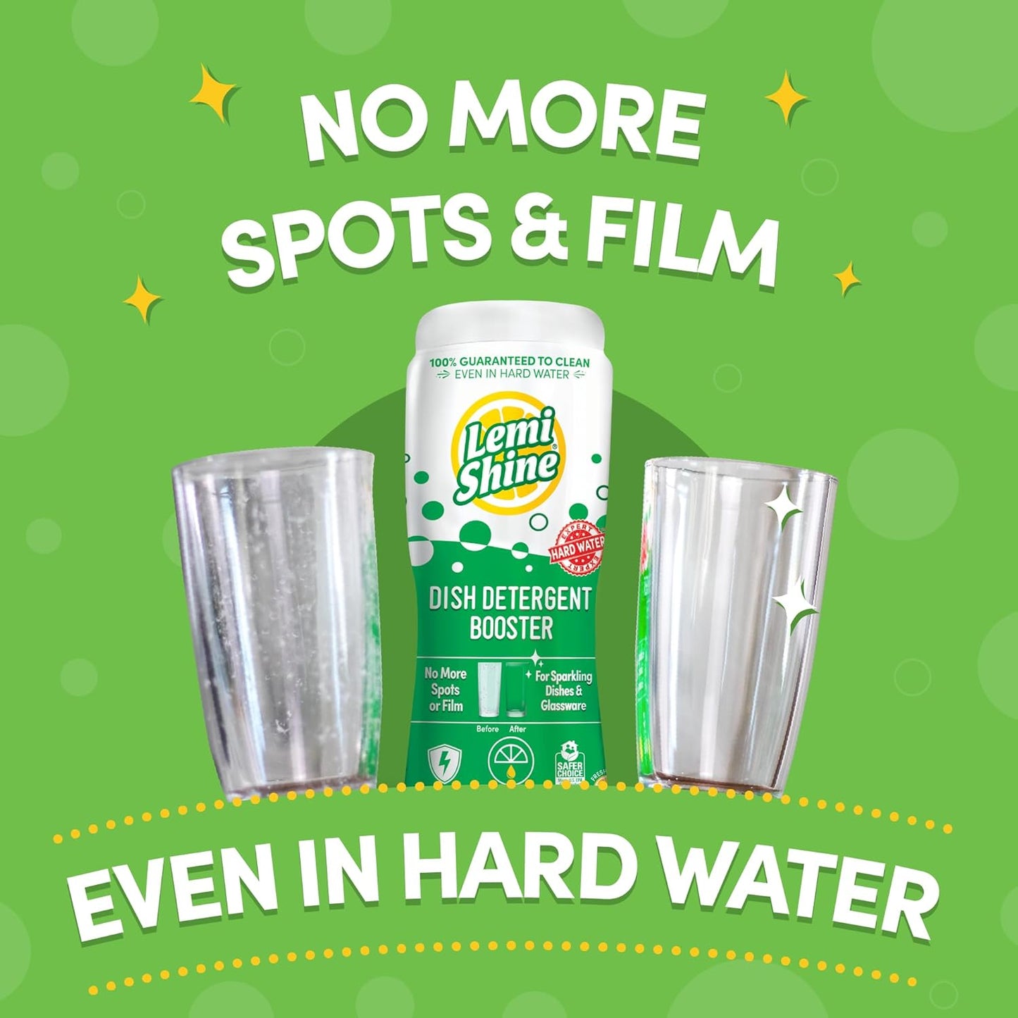 Lemi Shine Dish Detergent Booster, Hard Water Stain Remover, Multi-Use Citric Acid Cleaner 10 oz, Pack of 3