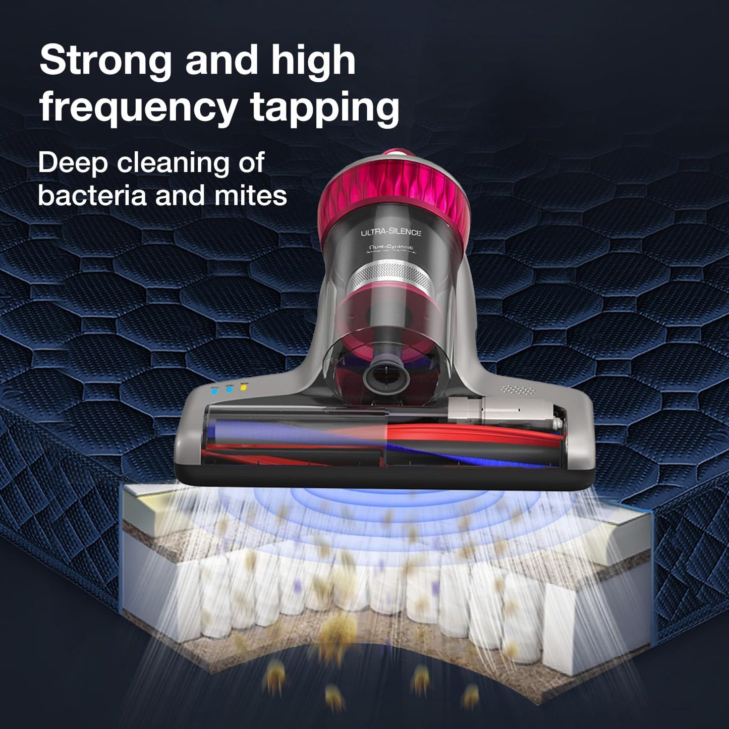 Jimmy WB73 Mattress Vacuum Cleaner, Pet Hair Vacuum, Bed Vacuum with UV & Ultrasonic, Strong Suction, Dust Recognition and Anti-allergen (WB73, Corded)