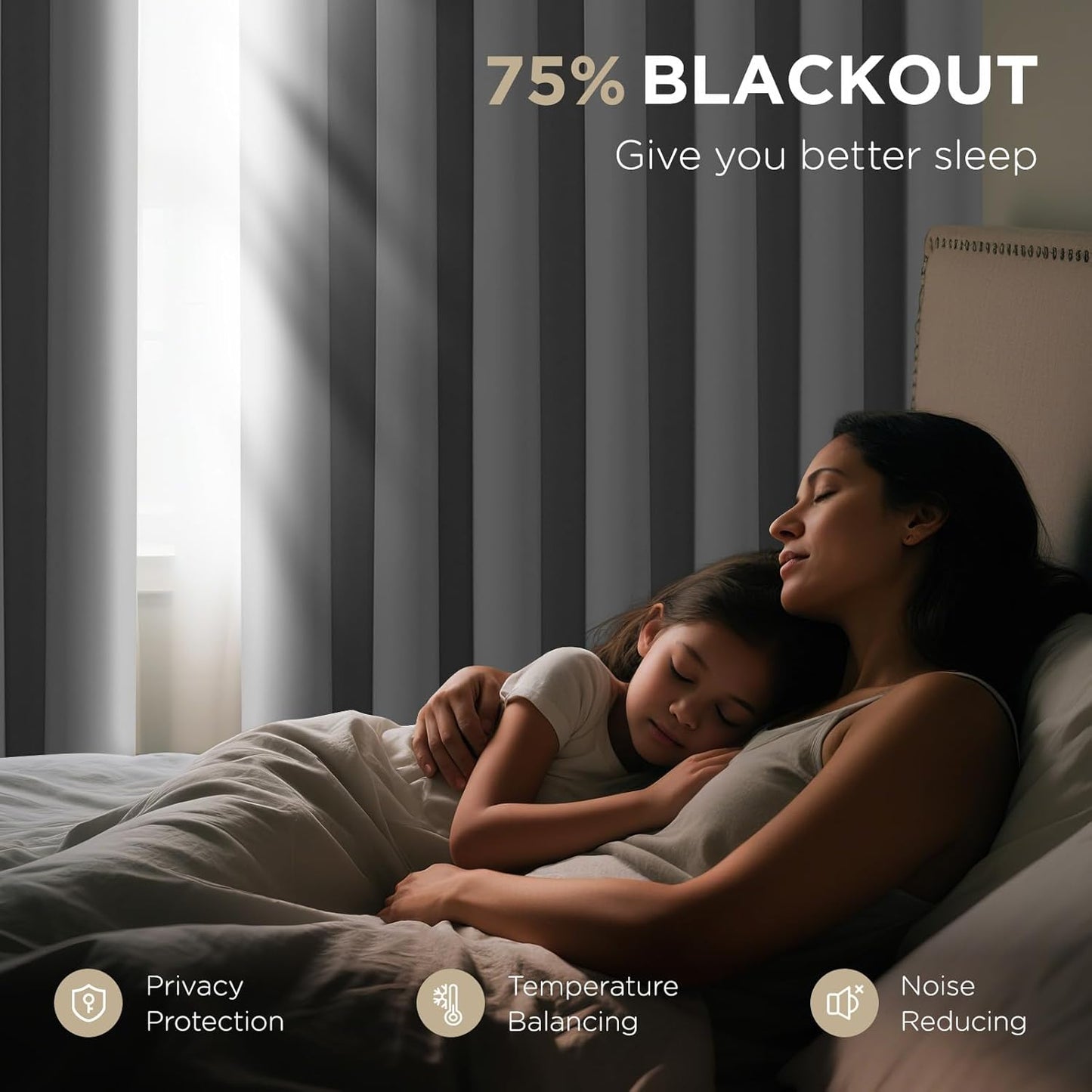 Joydeco Blackout Door Curtain for Doorway Privacy 84 Inches Long, Grommet Closet Curtain for Open Closet, Room Divider for Bedroom Living Room (Greyish White 52Wx84L, 1 Panel)