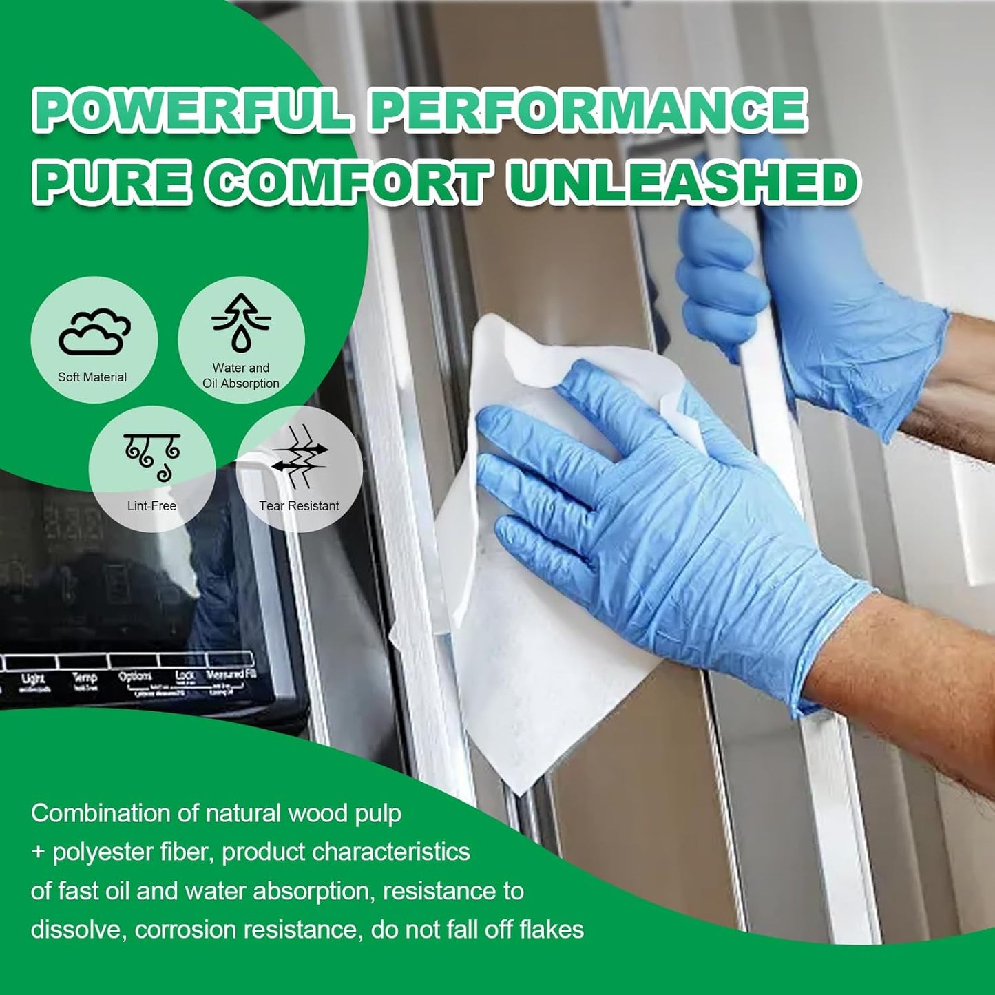 Cleanroom Wipes 4"x4" (1200 Pcs, Cellulose/Polyester Blend, Grade B, 56GSM) Lint Free Wipes for Laboratory, Electronics, Pharmaceutical,Printing,Automotives and Semiconductor Industries