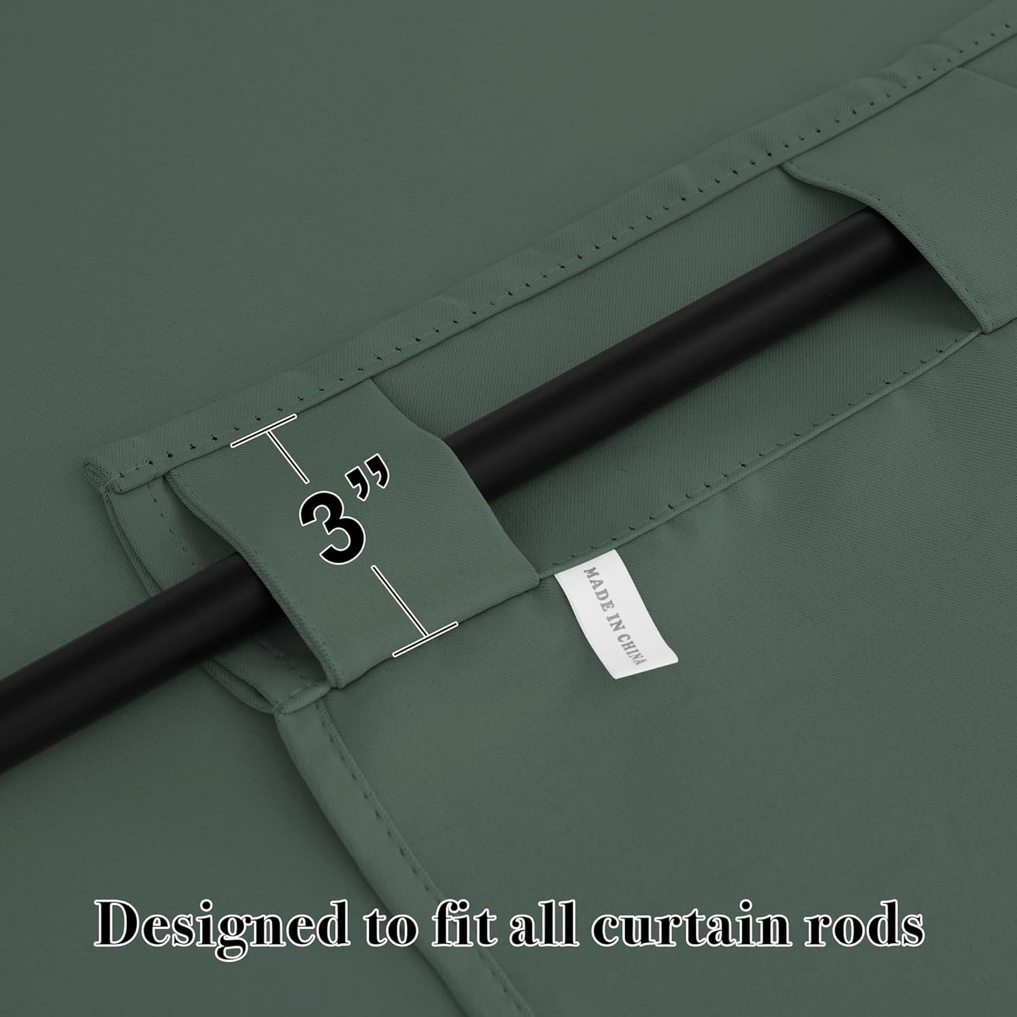 RYB HOME Dark Green Small Blackout Window Curtains - Insualting Privacy Curtains for Kids Bedroom Kitchen Bathroom Basement Cafe Cabinet Tiers Drapes, 34 Width x 24 Length, 2 Panels