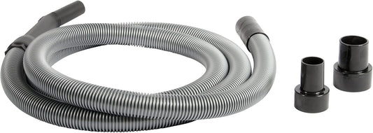 Cen-Tec Systems 10 Ft. Premium Shop Vacuum Extension Hose with 2 tank adapters and 1.25" curved end,120"L x 1.25"W, Silver